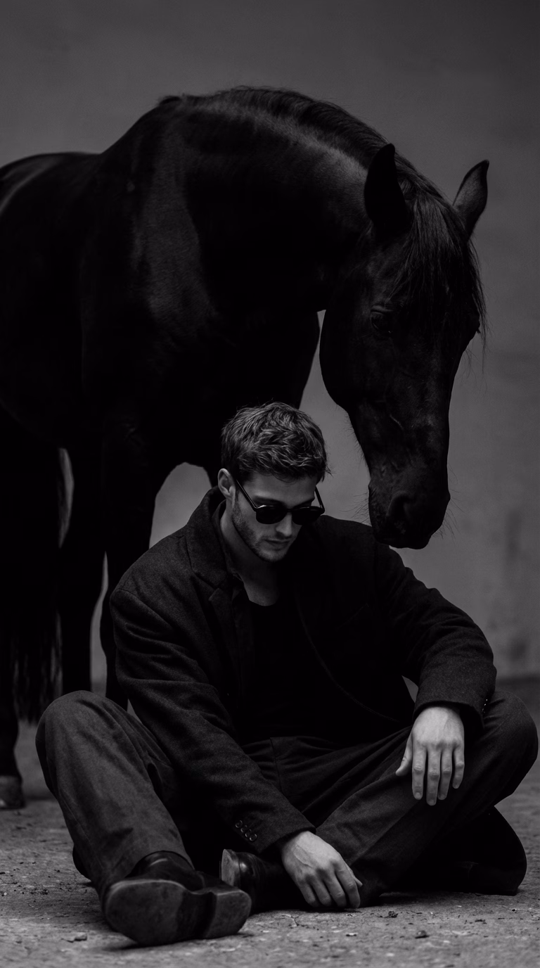 Pure Cinematic Authority aura farm prompt example - ultra minimal portrait