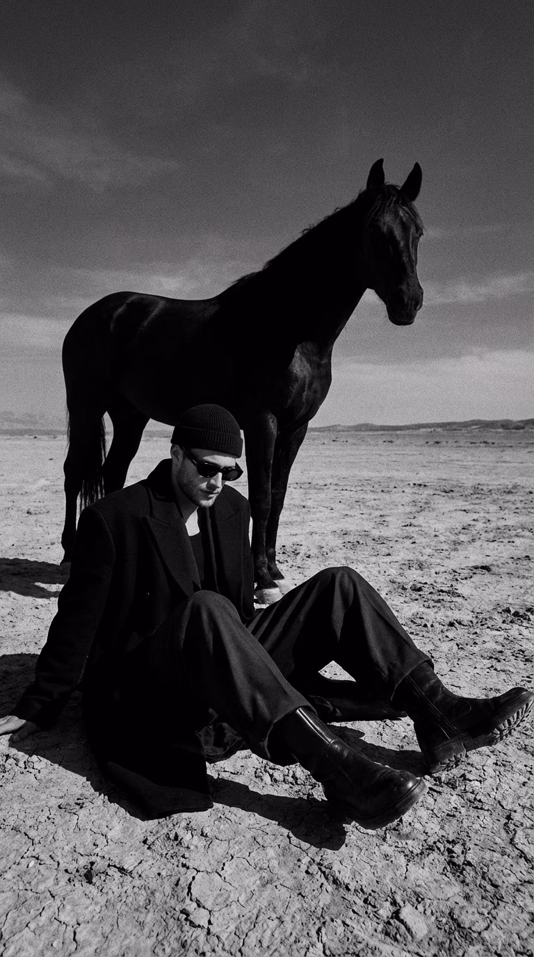 Luxury Shadow Guardian Aesthetic aura farm prompt example - luxury editorial portrait